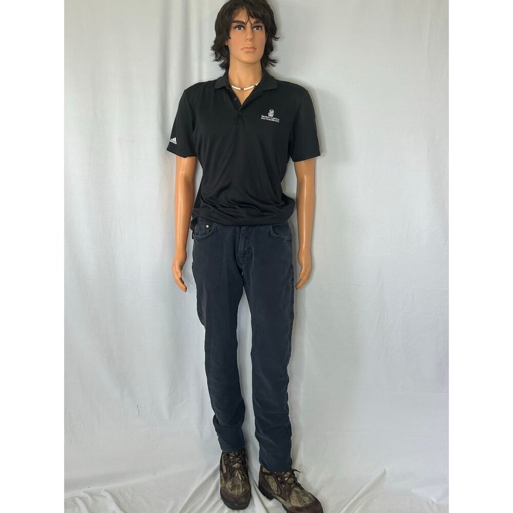 Adidas Polo Shirt Mens M Black Ritz Carlton Golf Club Orlando Logo